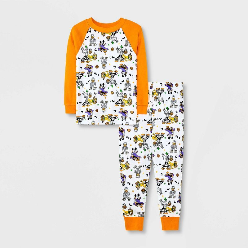 Toddler Boys' Mickey Mouse & Friends Halloween Snug Fit Pajama Set - Orange | Target