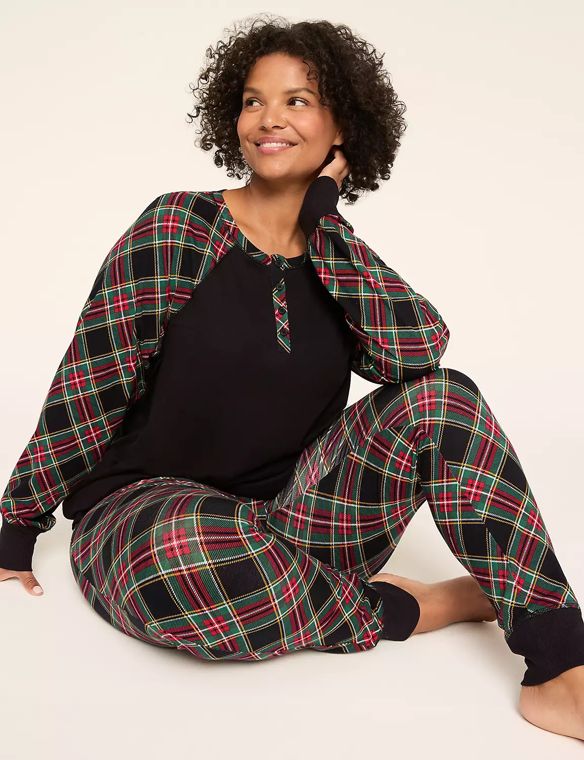 Comfy Cotton Tunic Henley & Legging PJ Set | Lane Bryant (US)