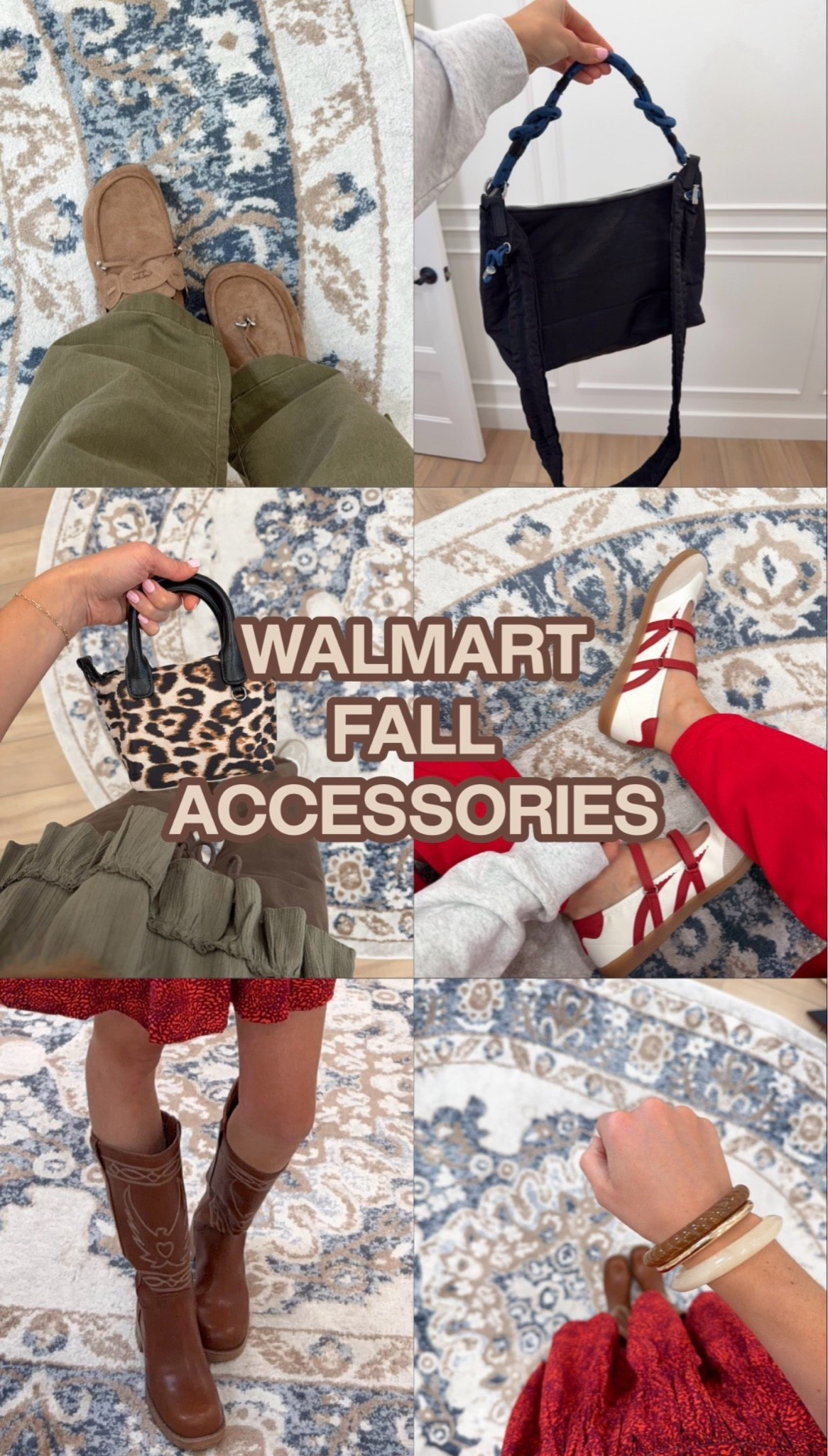 Walmart rounding up my favorite fall accessories that instantly elevate any outfit 🍂 From cozy suede loafers and cowboy boots to statement bags in leopard and black, plus these red strappy sandals and stacked bangles — small details that make such a difference.

Linking everything below, true to size on all!

#LTKootd #LTKSeasonal #LTKgrwm