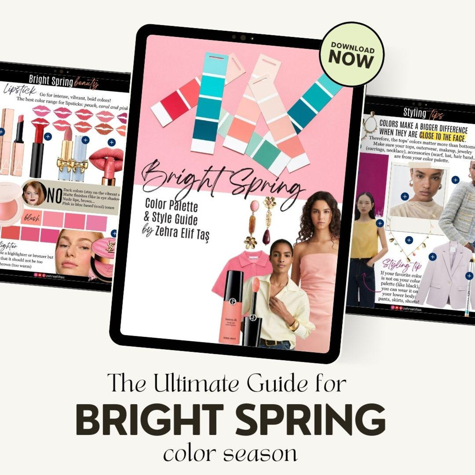 BRIGHT SPRING COLOR, Makeup Palette & Style Guide by Personal Stylist Bright Spring Seasonal Colo... | Etsy (US)