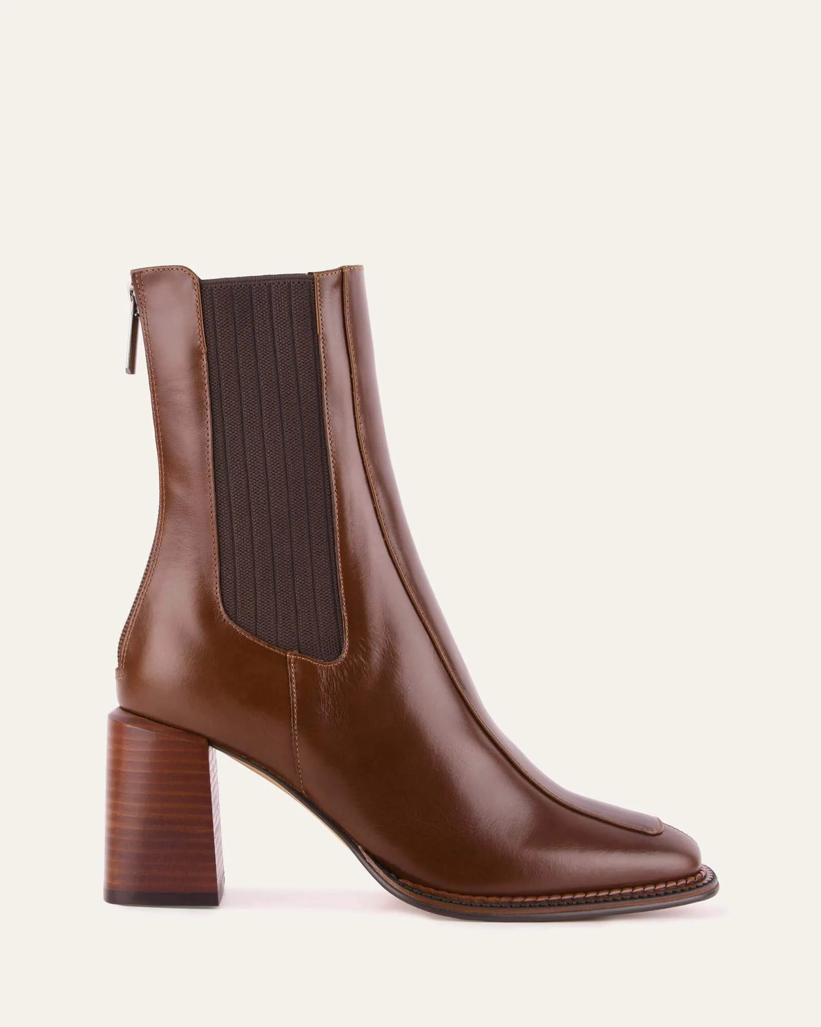 DEVINA MID ANKLE BOOTS DARK CHOC LEATHER | Jo Mercer (AU)