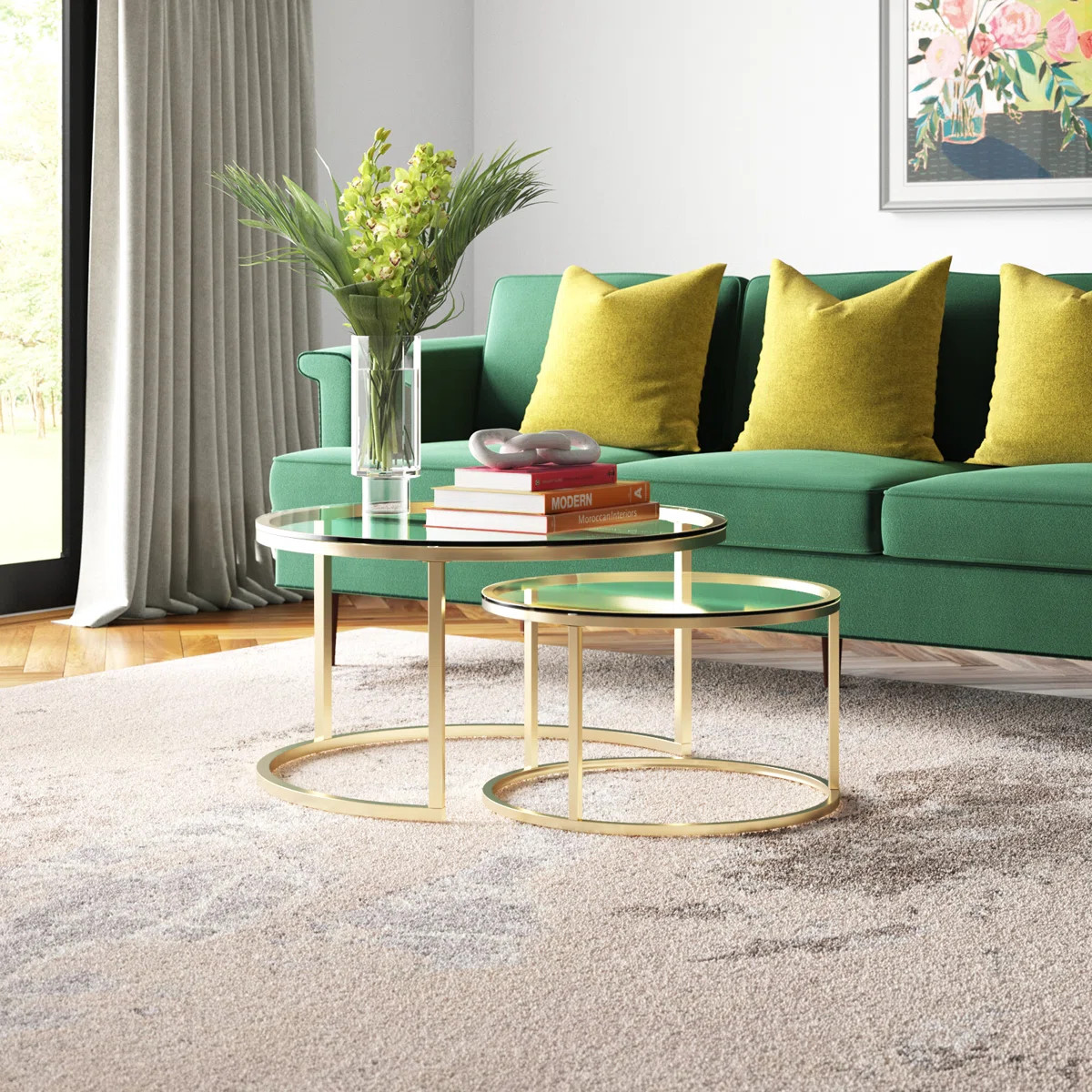 Emmitt Glass Top Nesting Coffee Table | Wayfair North America