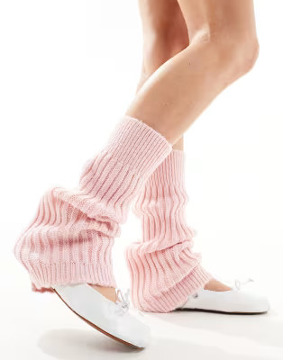 Reclaimed Vintage knitted leg warmer in pink | ASOS (Global)