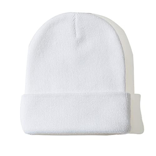 NPJY Unisex Beanie for Men and Women Knit Hat Winter Beanies White | Amazon (US)