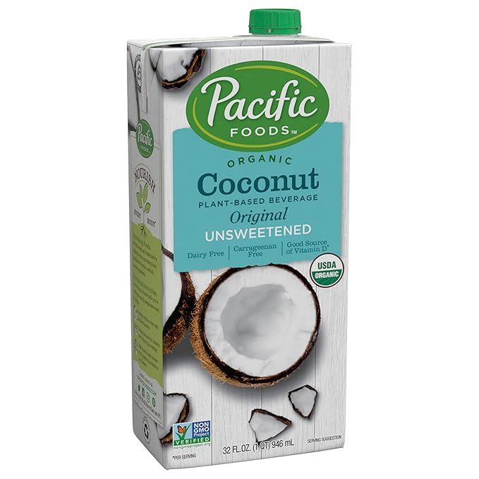 Pacific Foods Organic Coconut Unsweetened Plant-Based Beverage, 32oz | Amazon (US)