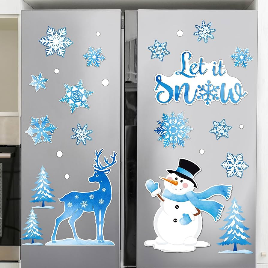 Pasimy 29 Pcs Let It Snow Refrigerator Magnet Decorative Winter Wonderland Fridge Decorations Sno... | Amazon (US)