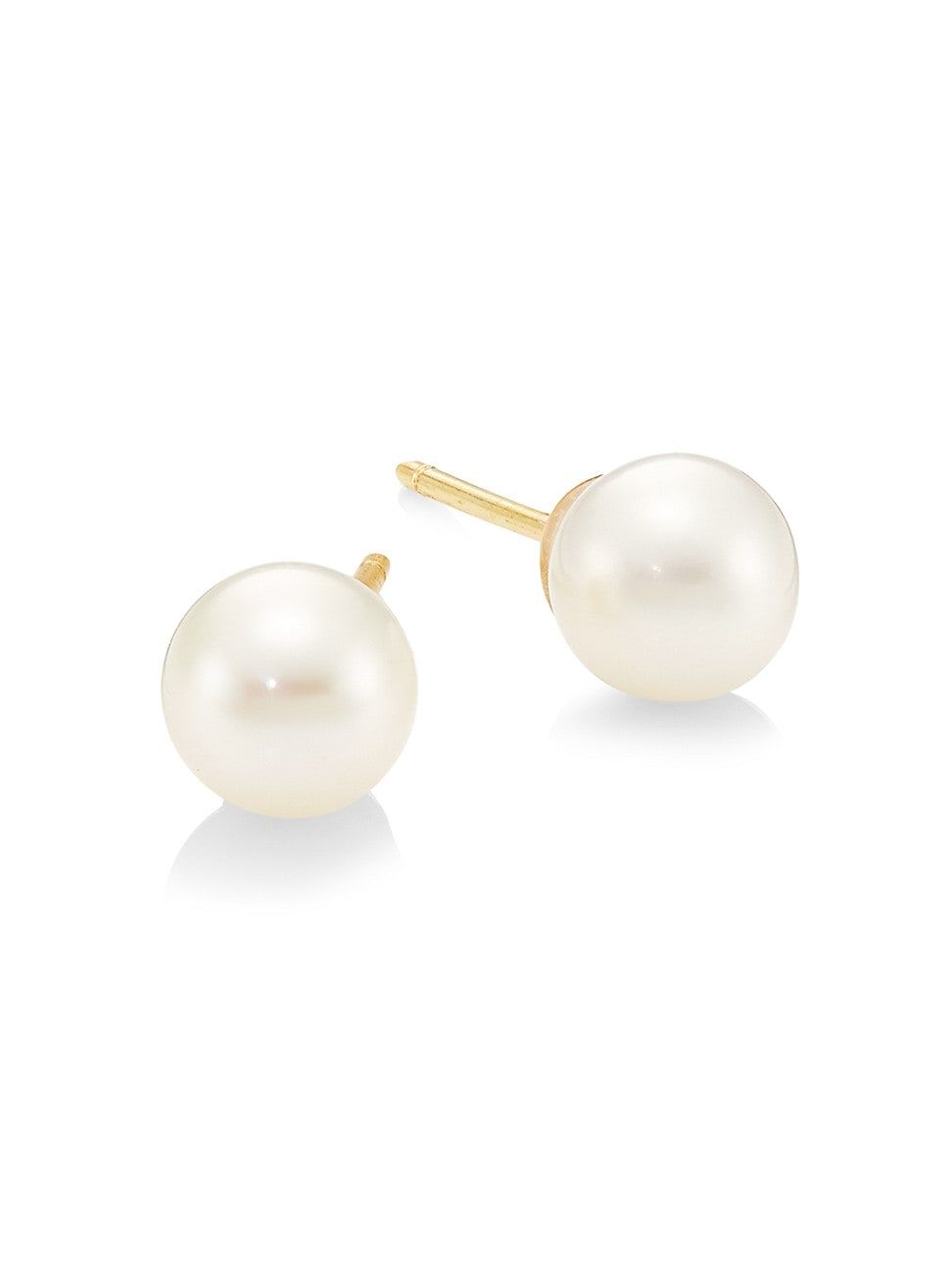 Women's 14K Yellow Gold & 6MM Cultured Freshwater Pearl Stud Earrings | Saks Fifth Avenue