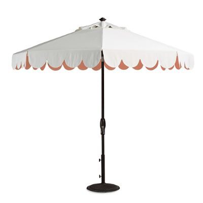 Seaside Scallop Guava Designer Umbrella | Frontgate | Frontgate