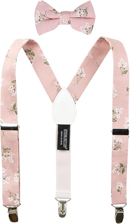 Spring Notion Boys' Cotton Floral Suspenders and Bow Tie For Kids Toddlers Infants | Amazon (US)