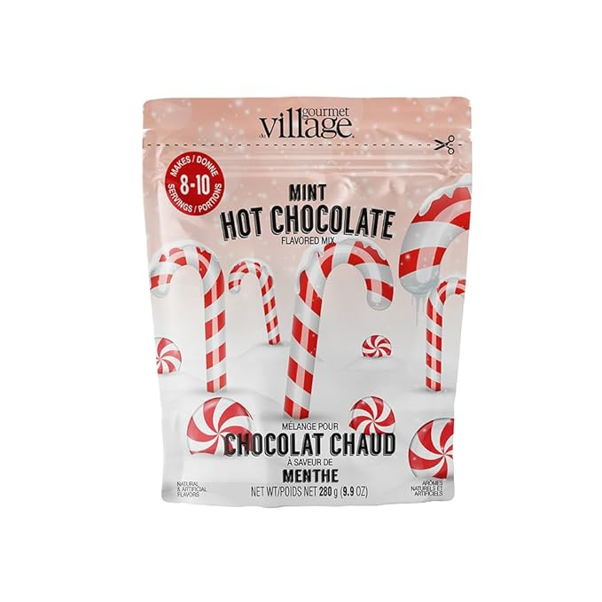 Gourmet Du Village Candy Cane Hot Chocolate Pouch, 280 g (9.9 oz.) | Amazon (US)