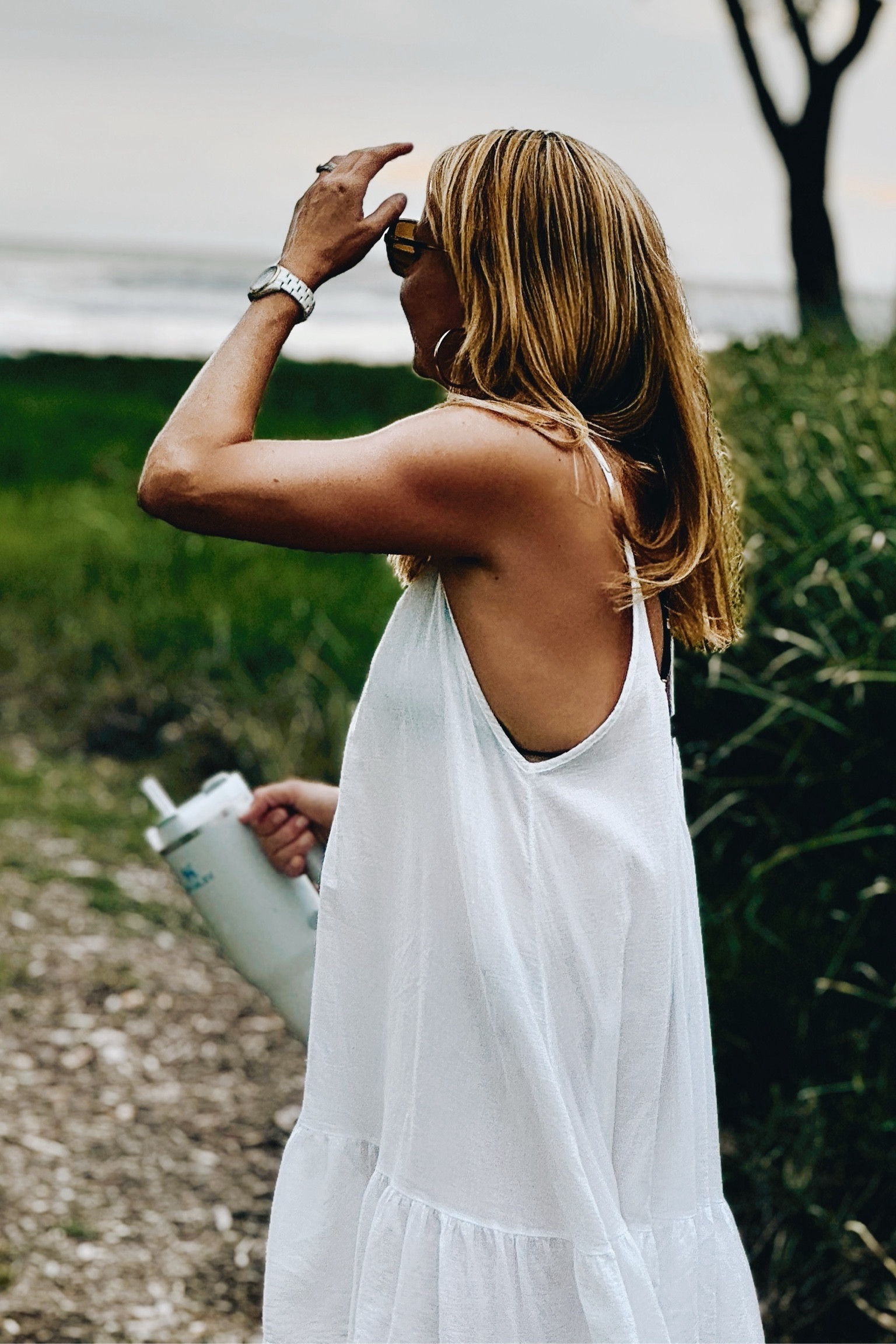 Swimsuit coverup. Summer dress. White dress. Bathing suit. Vix Paula Hermany bikini. 9 Seed coverup. Blue bathing suit. Sunglasses, Rayban sunglasses.

#LTKtravel #LTKswim #LTKstyletip