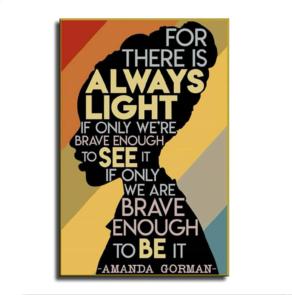 Amanda Gorman Poster Canvas Printing - Amanda Gorman Wall Art Feminist Decor, The Hill We Climb I... | Amazon (US)