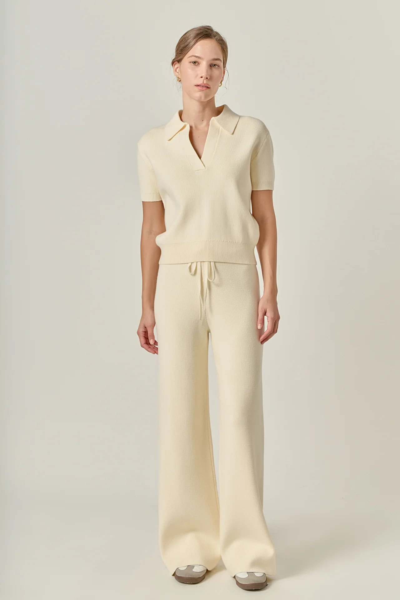 Polo Knit Short Sleeve Top | English Factory