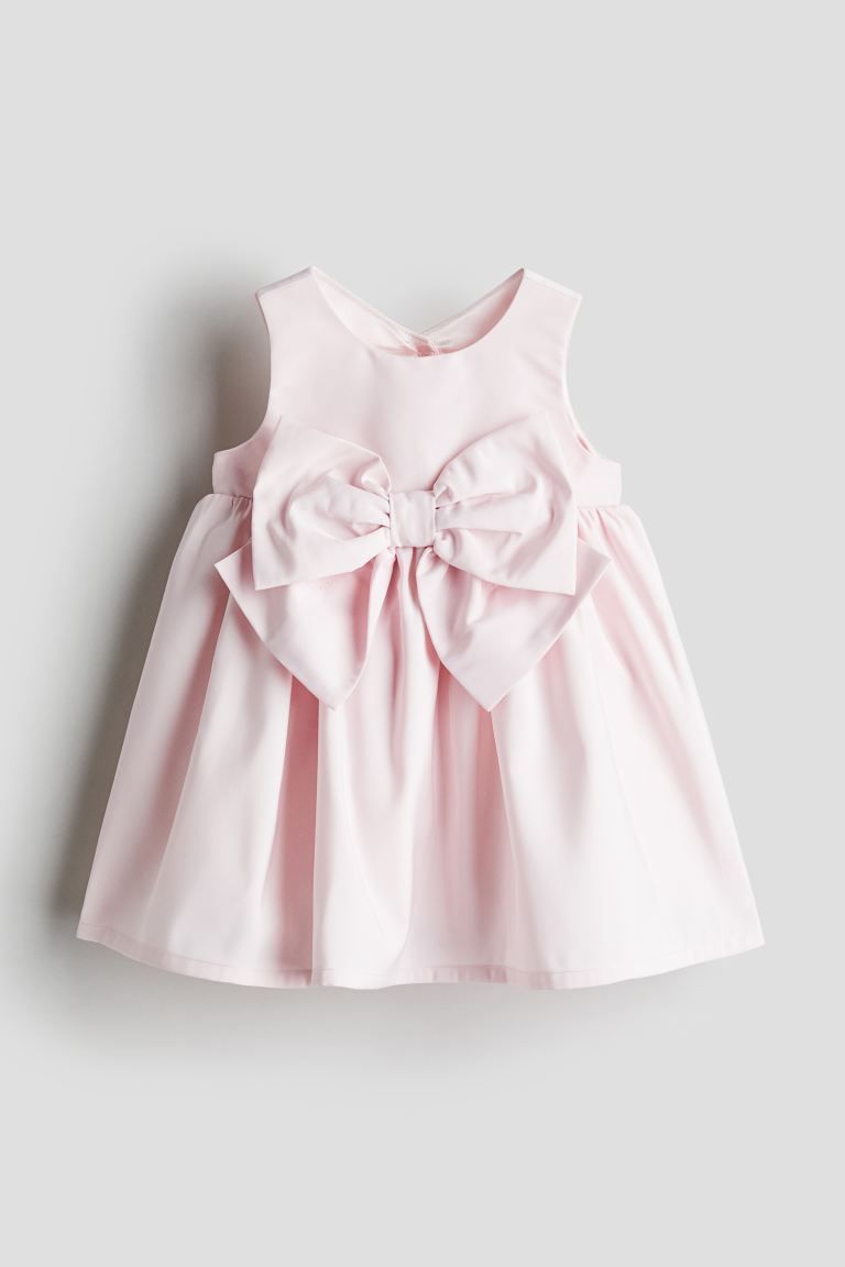 Bow-detail Satin Dress - Light pink - Kids | H&M US | H&M (US + CA)