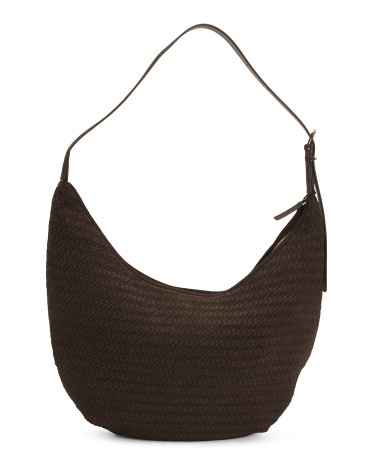 Suede Essentials Woven Curve Shoulder Bag | TJ Maxx