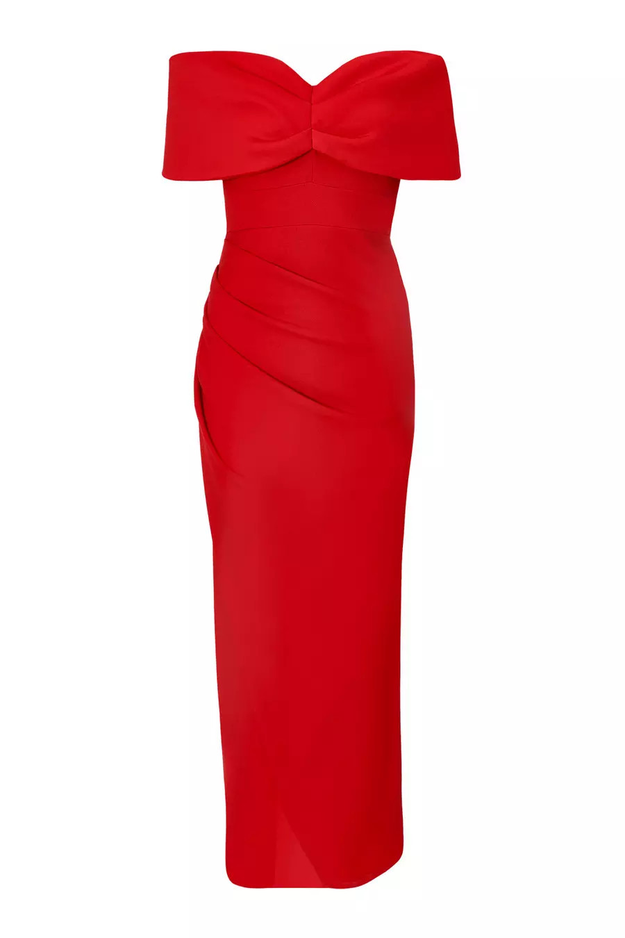 Petite Red Bardot Maxi Dress | Quiz Clothing