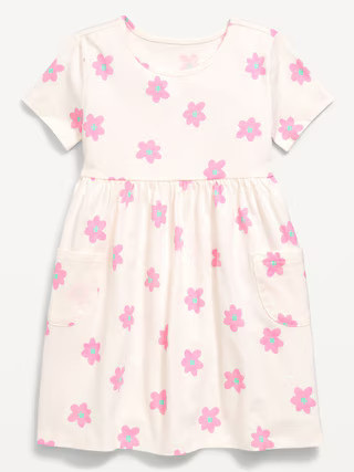 Printed Jersey-Knit Short-Sleeve Dress for Toddler Girls | Old Navy (US)