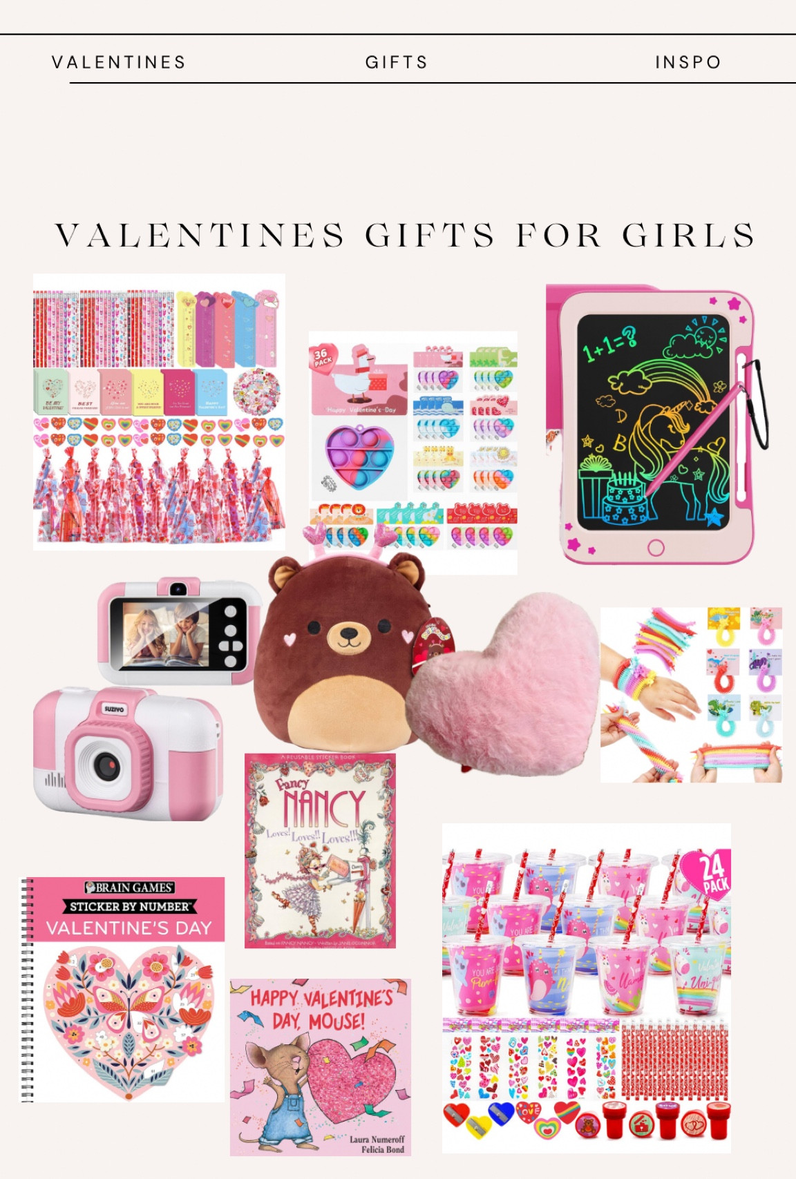 Valentine gifts for girls. Classroom gifts included.