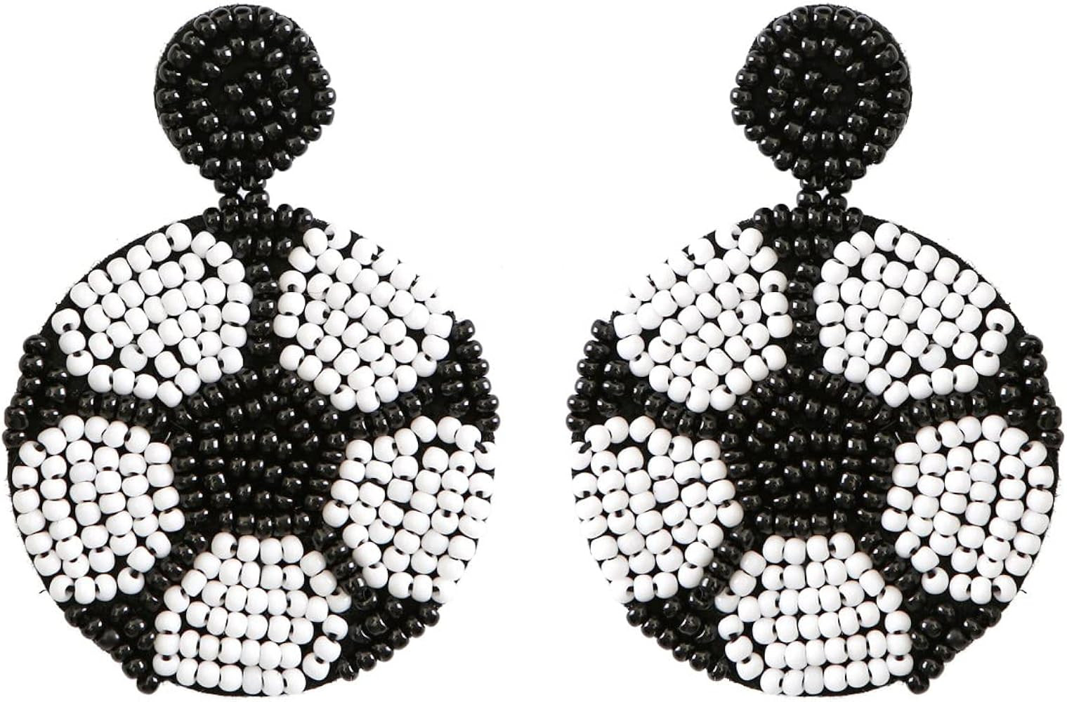 Women's Boho Handmade Beaded Drop Dangle Earrings Leopard/Ball Bohemian Statement Jewelry | Amazon (US)