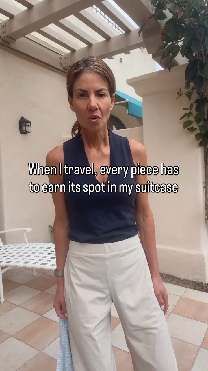 Currently on Sale. If you travel and want to be comfortable and stylish, these are the perfect pieces for you. The fabric doesn't wrinkle, the waistband doesn't dig into you, and you look polished and put together. All of my favorite @Ruti pieces are on sale this weekend, 15% off.  
I am 5'7" tall and wear a size small in the tops and a size small or 4 in the bottoms.

#LTKootd #LTKTravel #LTKSaleAlert