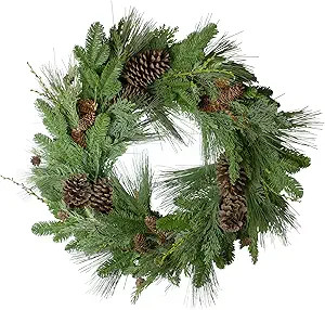 Pine Cone and Cedar Artificial Christmas Wreath - 32-Inch, Unlit | Amazon (US)