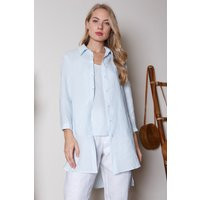 Light Blue Linen Top Shirt/Blue Button Up Women Blouse | Etsy (US)