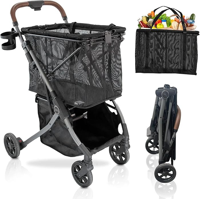 Strolee Stability Shopping Cart On Premium Wheels – Lightweight Aluminum Frame – Removable Sh... | Amazon (US)