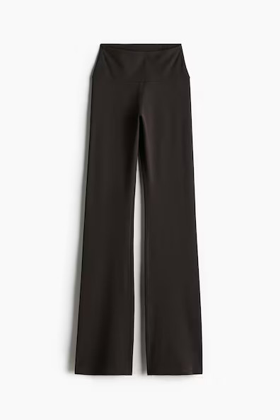 H & M - Flared Yoga Leggings With SoftMove™ Lycra® - Brown | H&M (AU)
