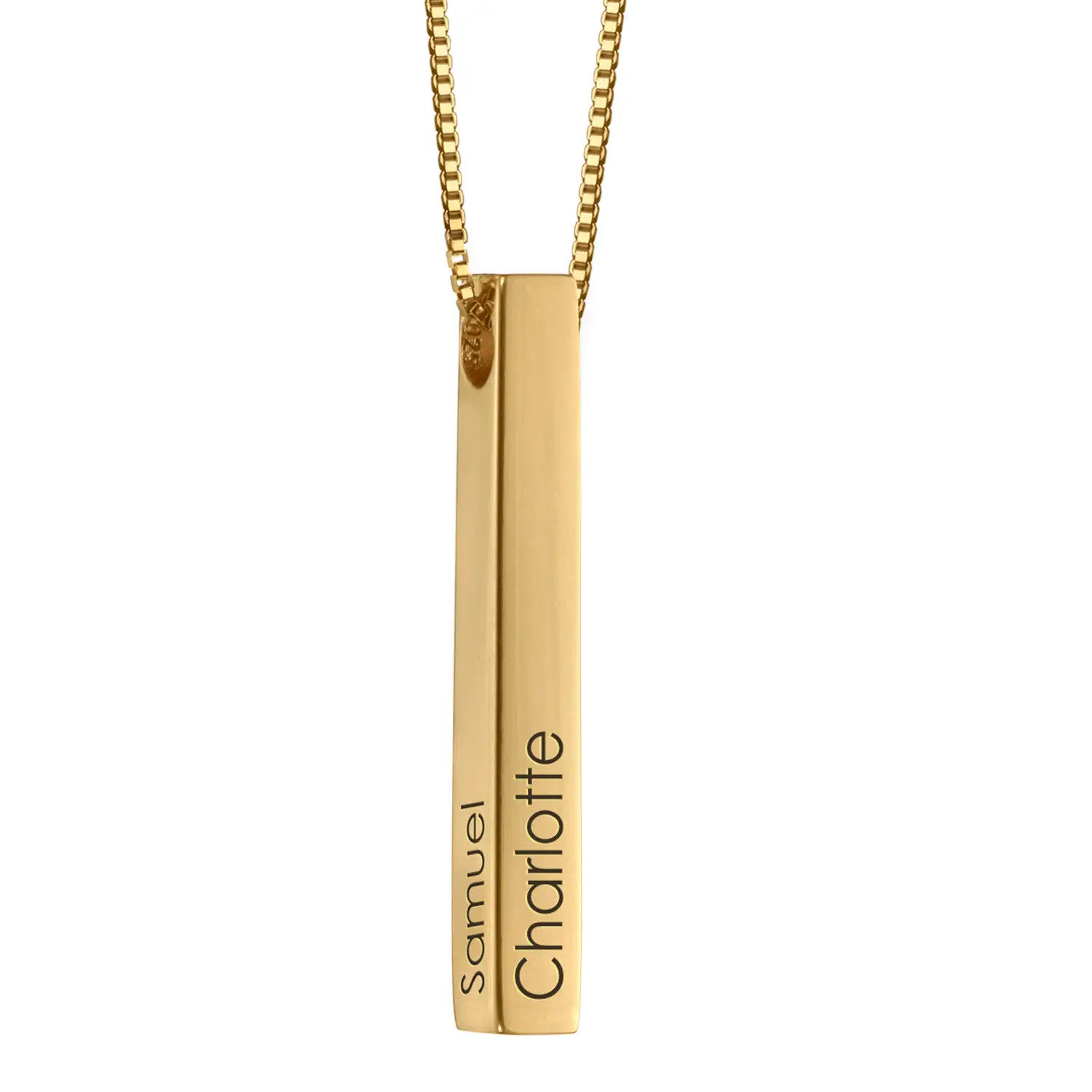 Totem 3D Bar Necklace in 18k Gold Plating | MYKA