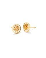 Stamped Dira Gold Stud Earrings in Ivory Mother-Of-Pearl | Kendra Scott | Kendra Scott