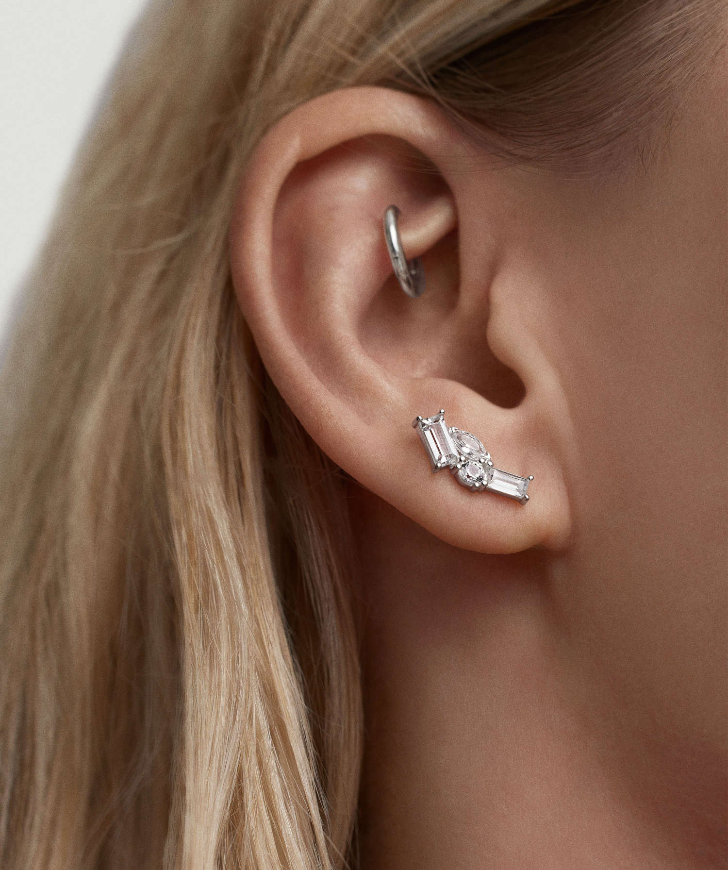 Lab Grown Sapphire Bold Climber Studs | Mejuri Fine Crew