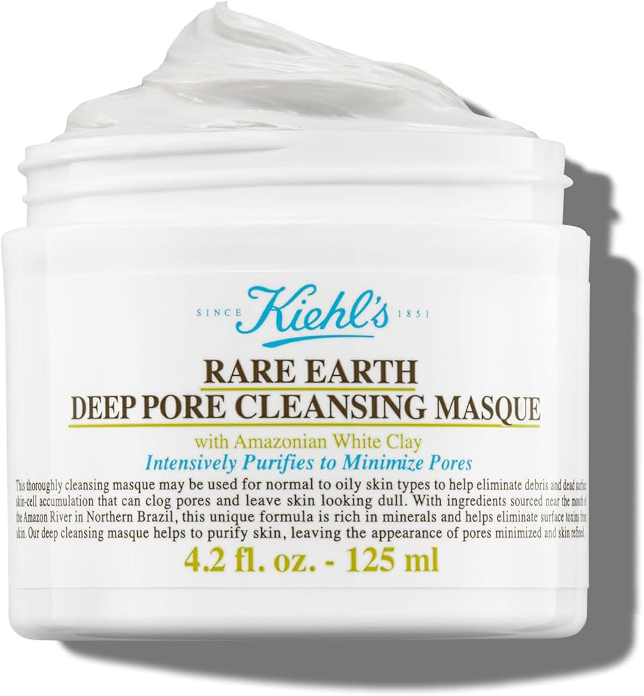 Kiehl's Rare Earth Deep Pore Cleansing Mask, Pore-Minimizing Face Mask for Clogged Pores, Detoxif... | Amazon (US)