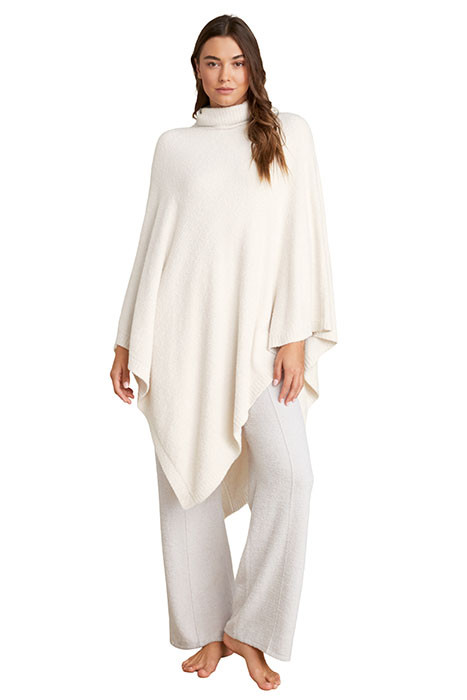 COZYCHIC LITE® TURTLENECK ASYMETRIC HEM PONCHO CREAM | Barefoot Dreams | Otrium | Otrium US