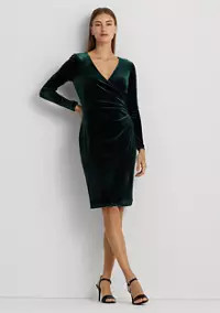 Lauren Ralph Lauren Velvet Flutter-Sleeve Cocktail Dress | Belk