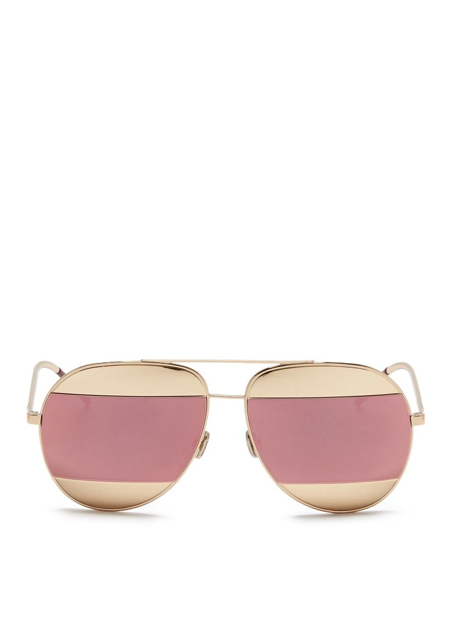 'Dior Split' inset metal aviator mirror sunglasses | Lane Crawford (US)