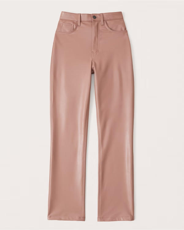 Vegan Leather 90s Straight Pants | Abercrombie & Fitch (US)