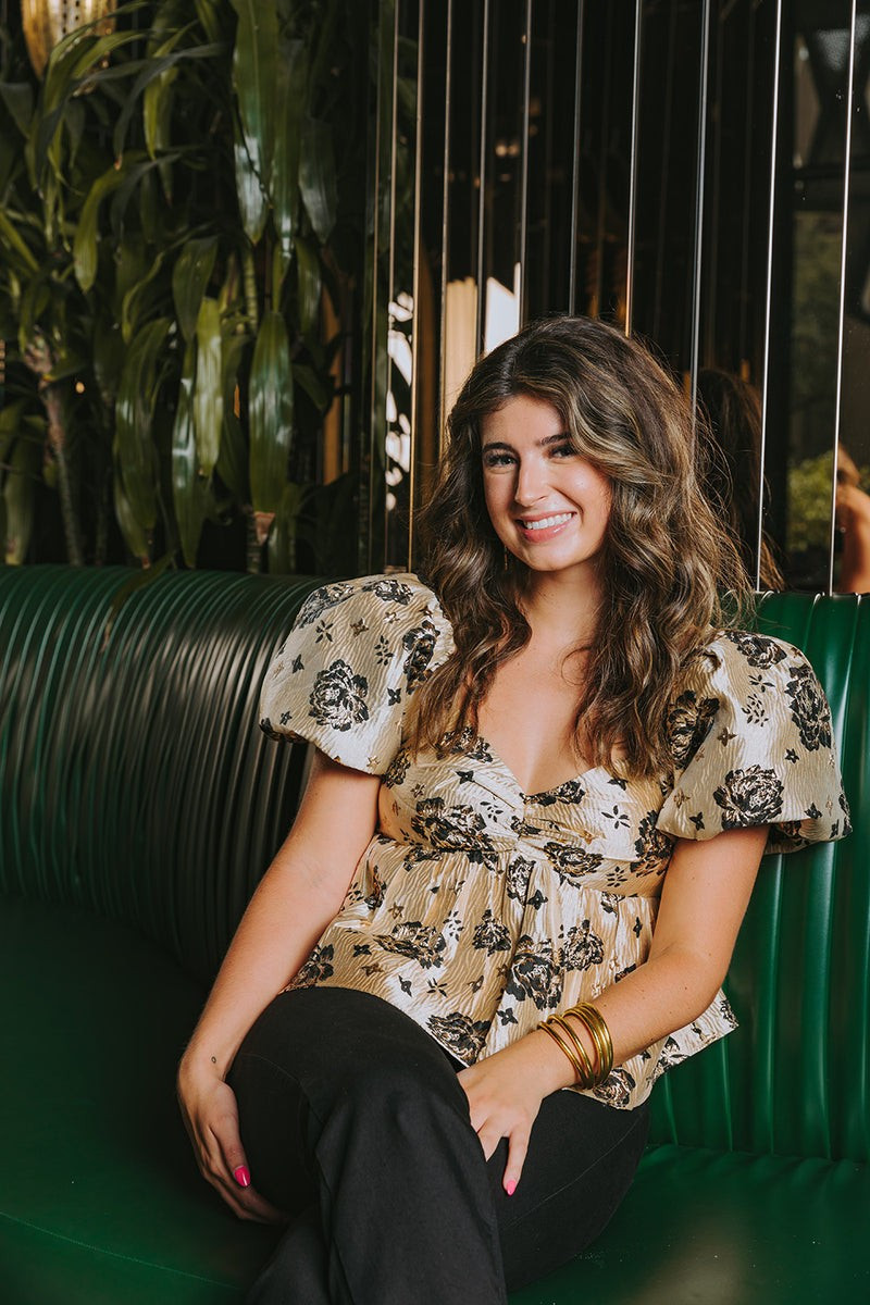 BuddyLove | Blakely Peplum Short Sleeve Top | Pearl | BuddyLove