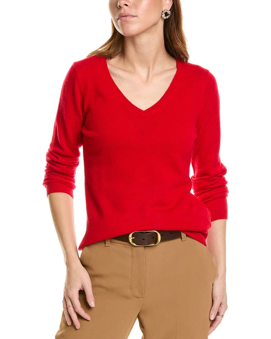 sofiacashmere Modern V-Neck Cashmere Sweater | Shop Simon