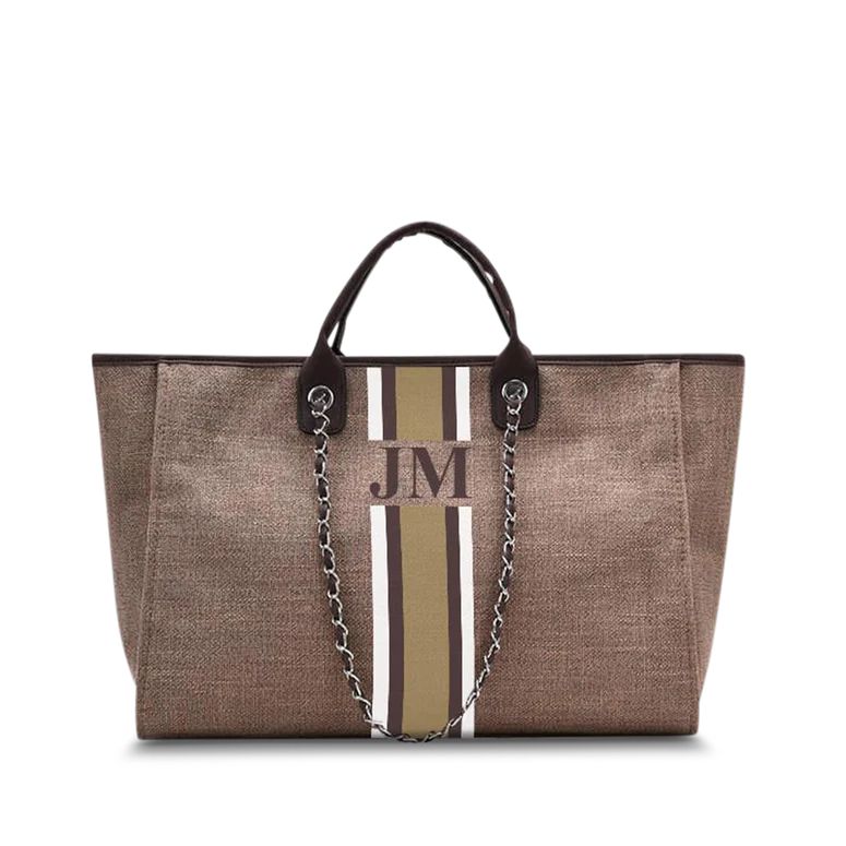The Lily Canvas Weekend Mocha with White, Brown and Beige as per Photo | Lily and Bean