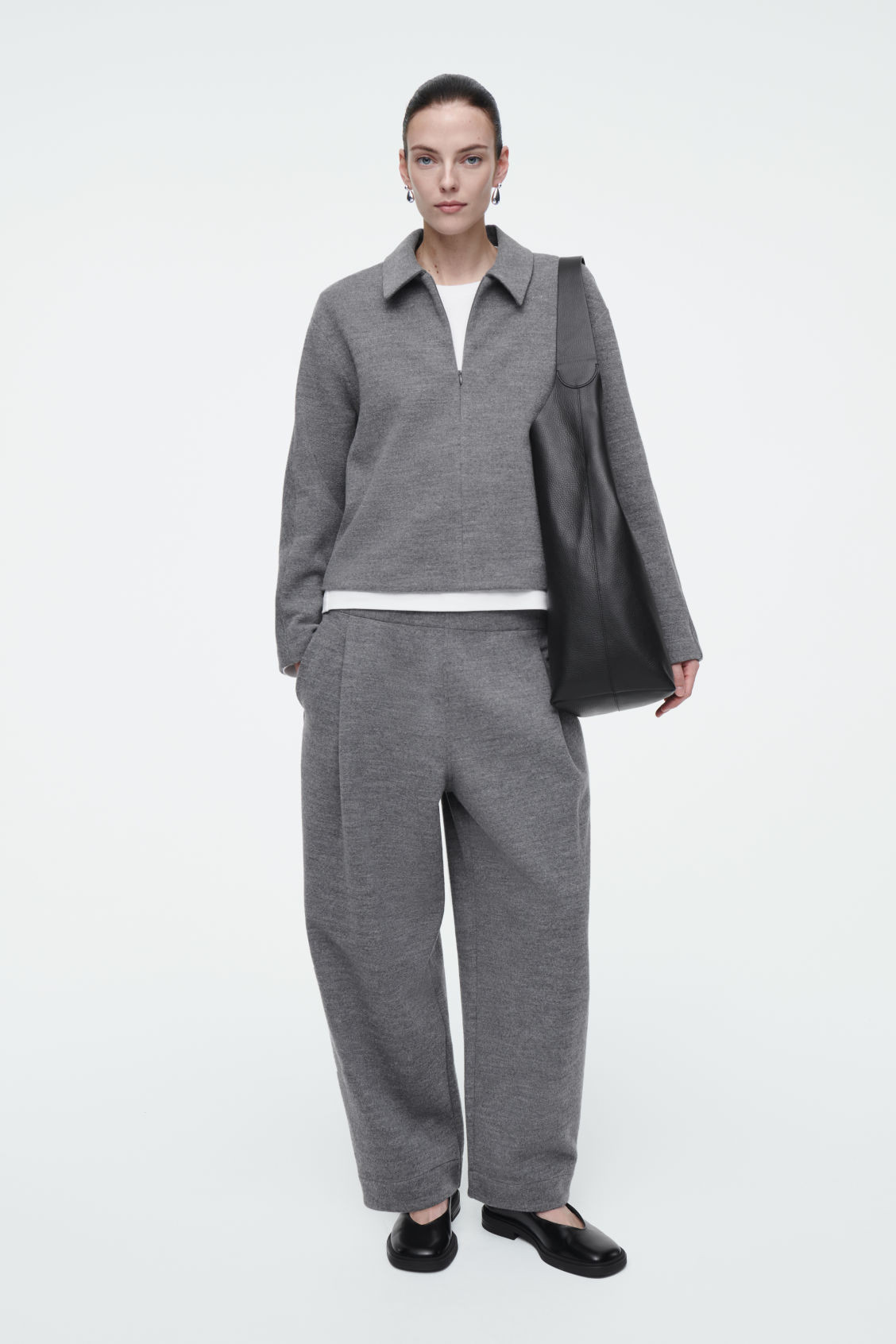 BOILED-WOOL BARREL-LEG PANTS
                        
						$135
	                           		
	... | COS (US)
