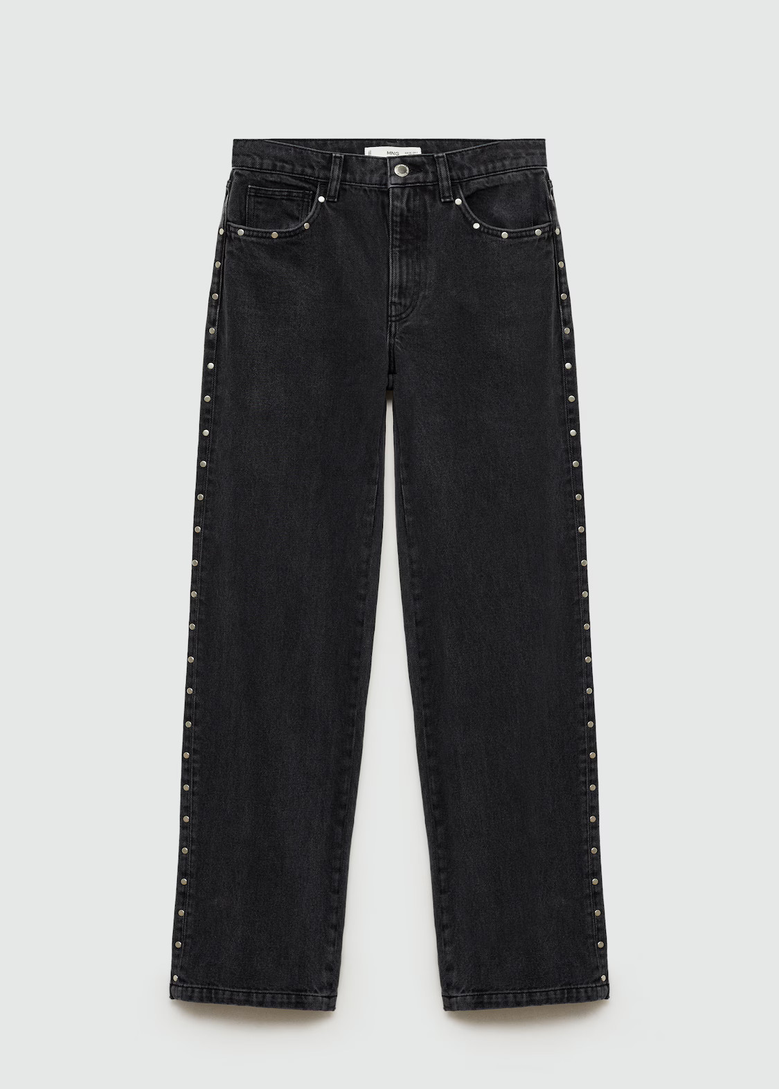 Billie straight-fit jeans with studs | MANGO (UK)