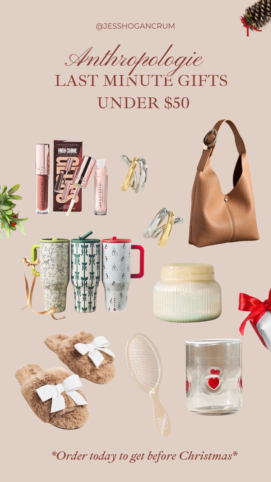 anthropologie last minute gifts under $50! great for your sister, mom/in-laws, teachers, favorite things party, your bestie & more! 

christmas gifts, gift guide, gifts for her, under $50, purse, candle, slippers 

#LTKHoliday #LTKFindsUnder50 #LTKGiftGuide