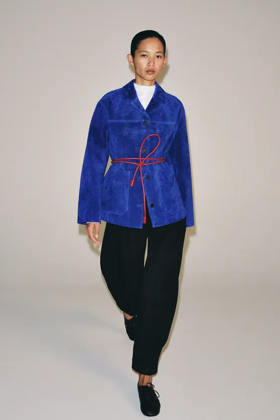 ZARA WOMAN COLLECTION. Jacket made with 100% leather. Featuring a lapel collar and long sleeves. ... | Zara Canada