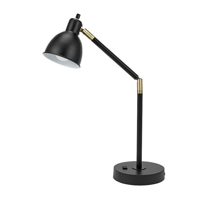 20.75" Adjustable Metal Desk Lamp with Accents Black - Cresswell Lighting | Target