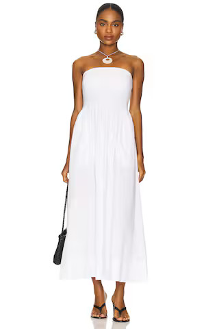 Enza Costa Cotton Resort Strapless Dress in White from Revolve.com | Revolve Clothing (Global)