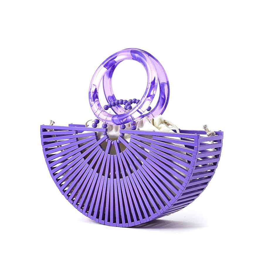 VAKAER Women Bamboo Purse Summer Beach Tote Bags Handmade Handbag with Inner bag | Amazon (US)