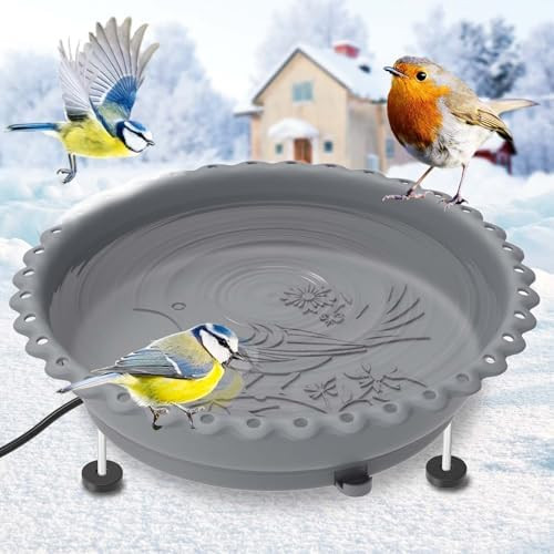 Heated Bird Bath for Outside Winter,100W Thermostatically Controlled Heated Birdbath with Metal E... | Amazon (US)