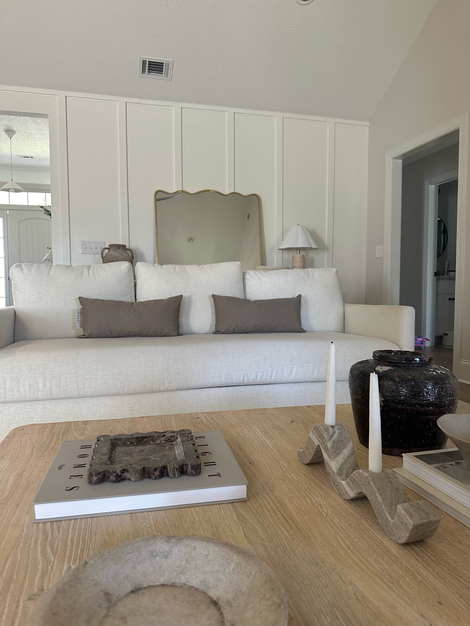 Coffee table & sofa!

Sofa is “bisque” color!

Mirror- console styling- coffee table styling- decor/ home 

#LTKFindsUnder50 #LTKStyleTip #LTKHome