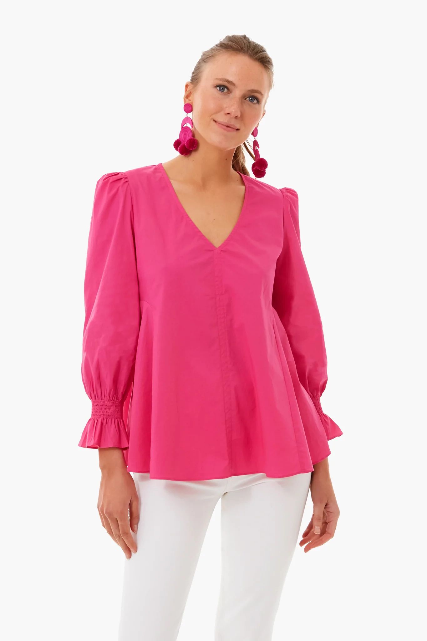 Hot Pink Easton Blouse | Tuckernuck (US)