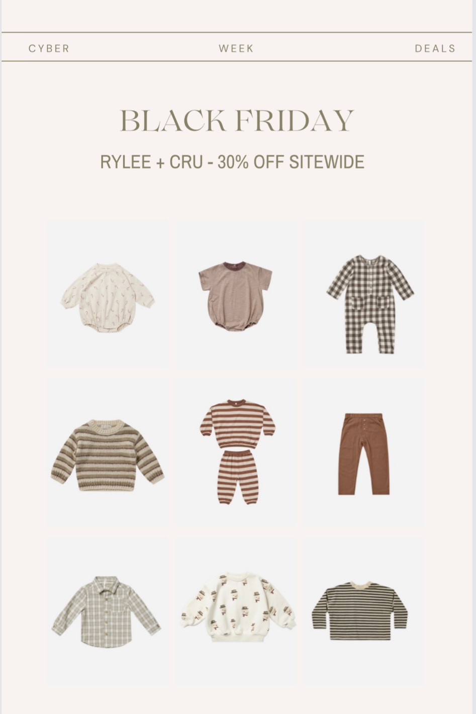 Rylee + Cru Black Friday sale - 30% off sitewide!! Our favorite boy clothes!

#LTKfamily #LTKCyberWeek #LTKkids